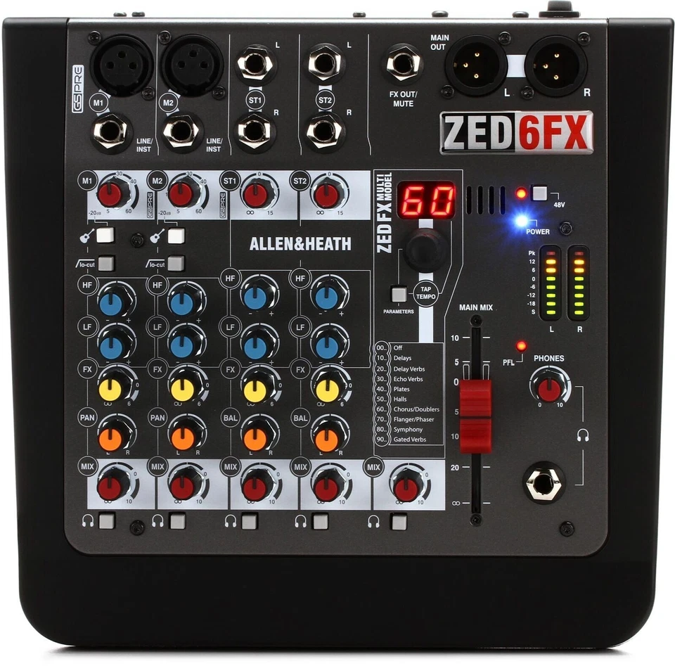 Allen & Heath ZED-6FX 4-channel Mixer with Effects (MINT) - Image 2 of 3