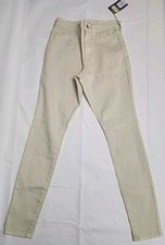 Universal Thread High-Rise Skinny Jeans Cropped Stretchy Slim, Cream, Size 14
