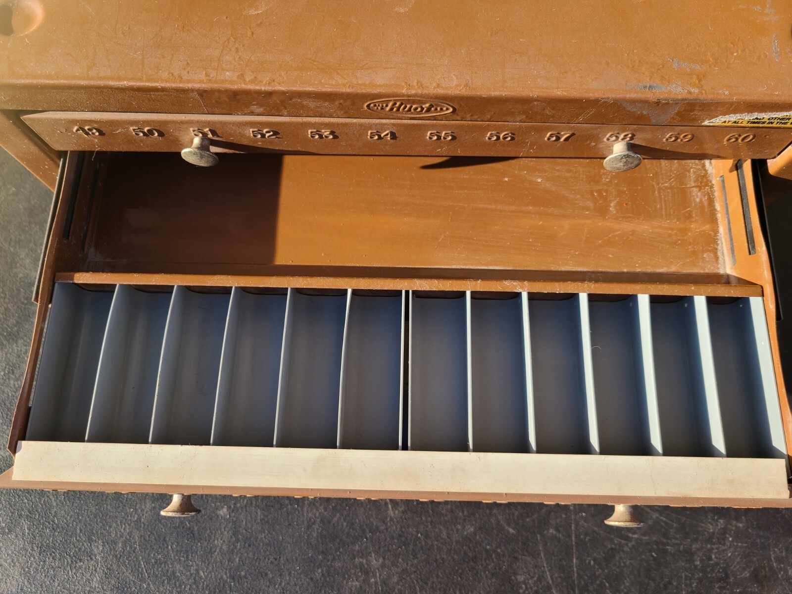 Huot 5 Drawer Drill Bit Tool Box Organizer Metal Cabinet Chest Made in USA Small