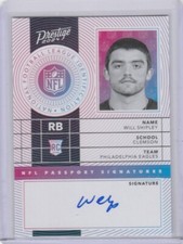 🏈 2024 Prestige SP NFL Passport Signatures Will Shipley RC On Card Auto Eagles