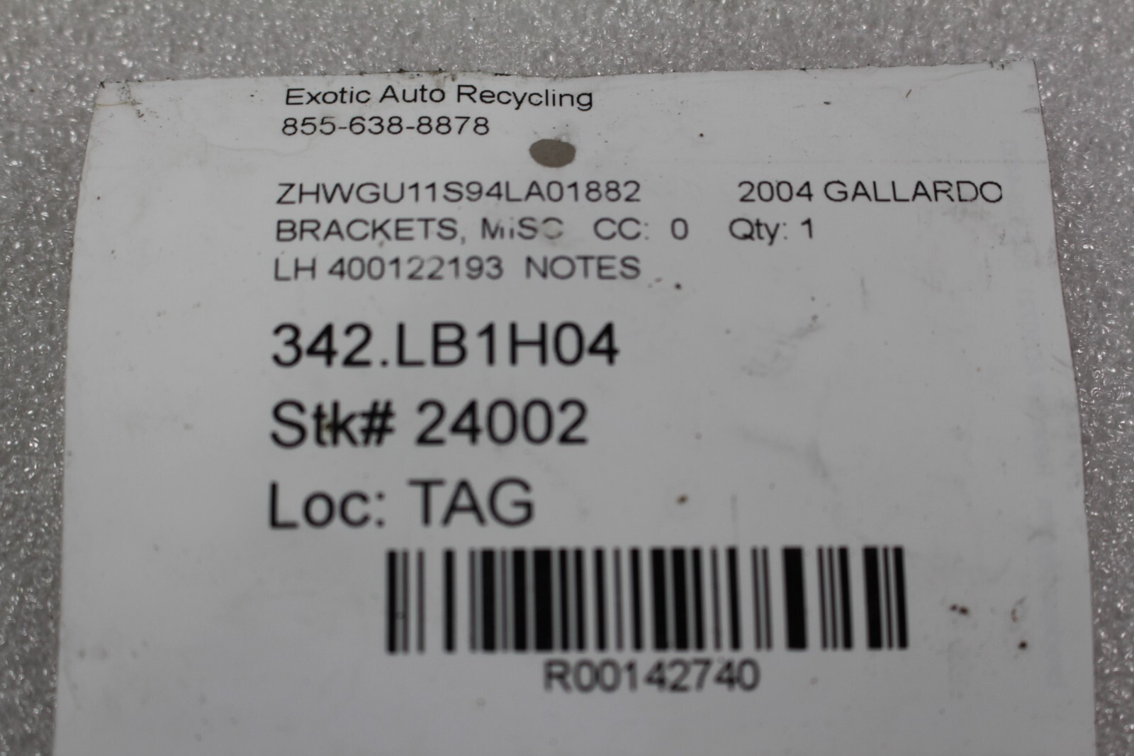 Lamborghini Gallardo Coupe, Spyder, LH, Radiator Shroud, Used, P/N 400122193