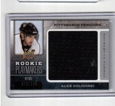 2008-09 UD Series 2 Rookie Playmakers Authentic Jerseys Alex Goligoski Penguins 
