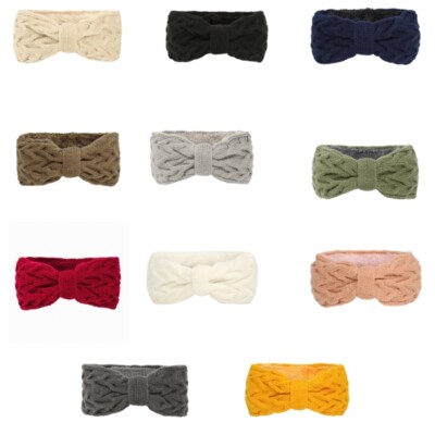 Women s Headband Fleece Lined Knitted Headwrap Headwear for Autumn and Winter