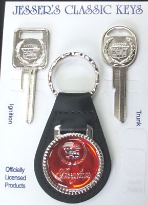 Red 32K2 Cadillac BROUGHAM Classic Chrome C/D Keys Set 1987 1988 1989 1990