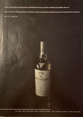 PRINT AD 2004 The Macallan Scotch Whiskey Fine Oak Single Malt - QB Nice Throw