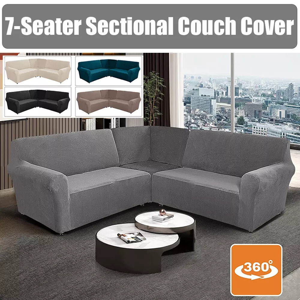 Velvet Sofa Seat Cushion Cover Stretch Sofa Cover Sectional Couch L Shape  Corner