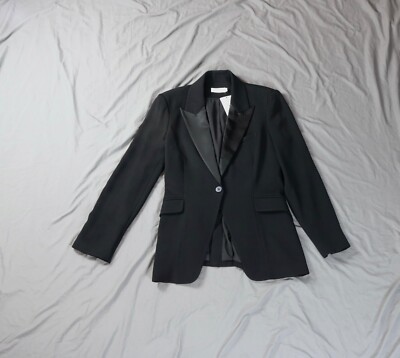 Jonathan Simkhai Jacket Womens  8 Black Tuxedo Jessie Crepe Blazer Boutique Tag