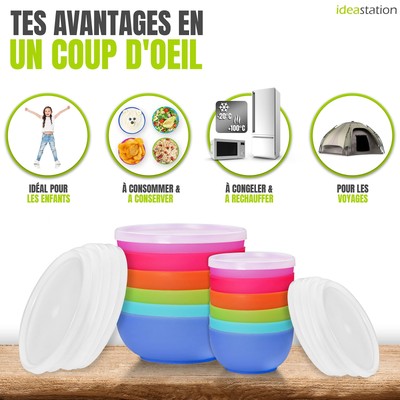 Bol Plastique Incassable Neo 650 Ml Ø16 Cm – Vaisselle Colorée Robuste Pour Petit-Déj, Salades, Enfants – Sans BPA, Micro-ondes OK