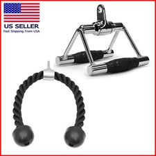 Tricep Rope Pull Down Press Cable Attachment Double D Row Home Gym Exercise New