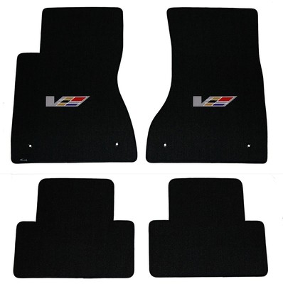 NEW! BLACK FLOOR Mats 2003-2007 Cadillac CTS V Series Flag logo set of 4