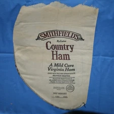 Vintage Cloth Sack Bag - SMITFIELDS COUNTRY HAM by Luter