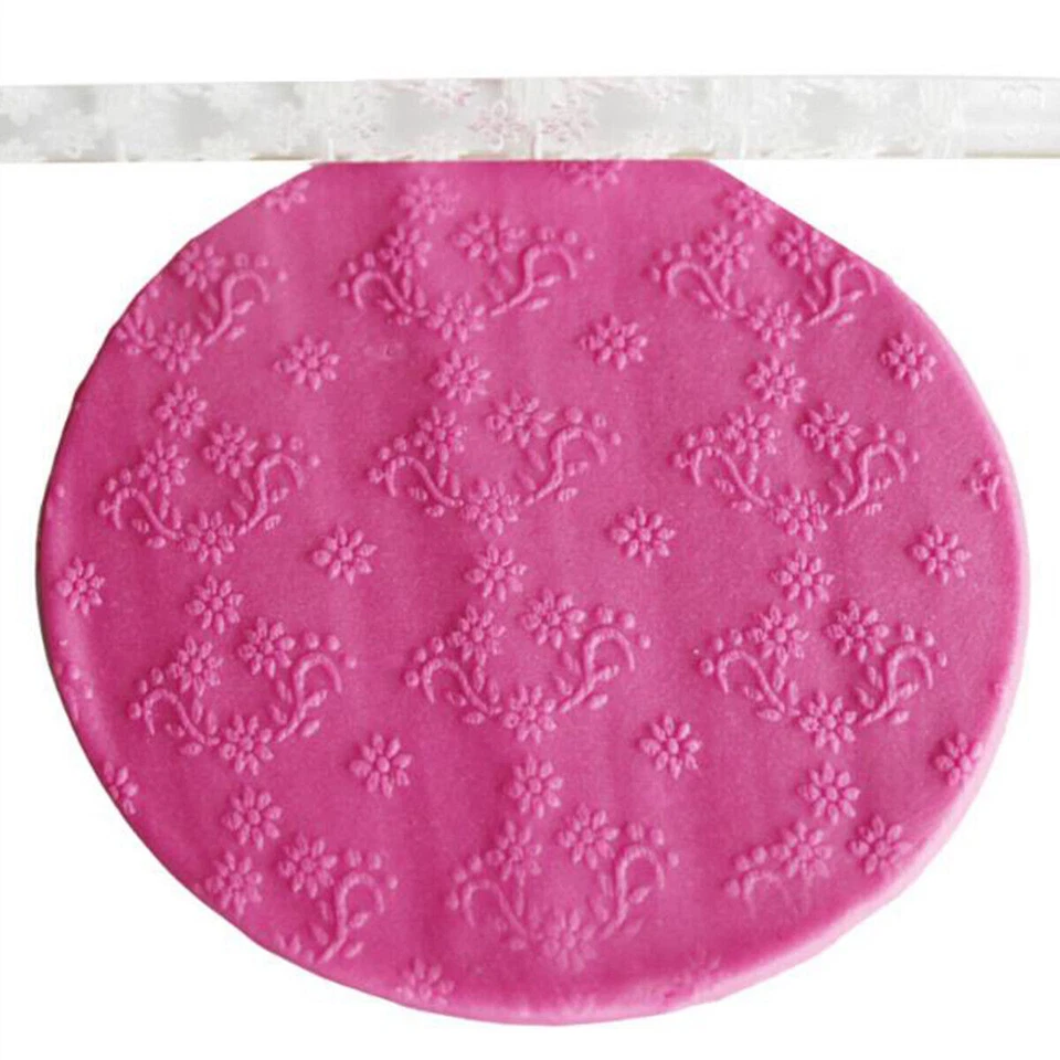 Transparent Acrylic Rolling Pin Embossing Flower Texture Fondant   Baking Tool - Image 2 of 4