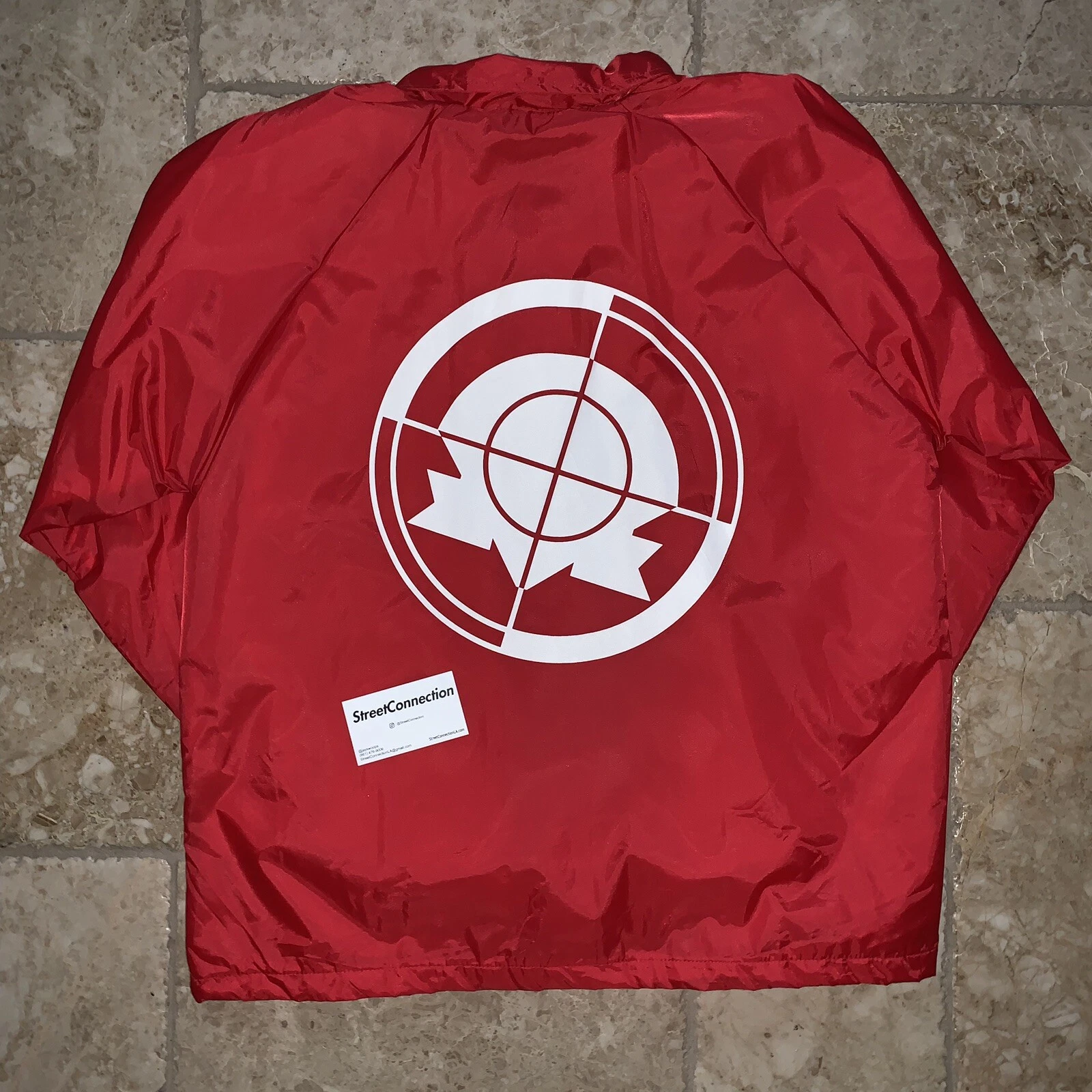 Veste d'entraîneur Stay Dirty Windbreak Coaches rouge taille grand diamant suprême d'occasion 