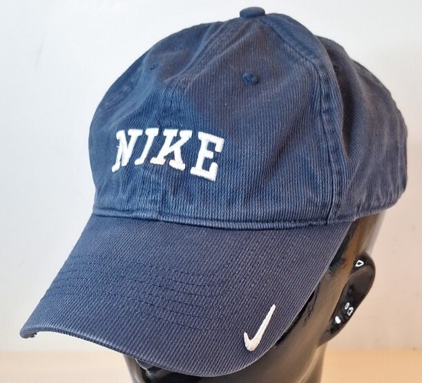 Nike Corduroy Navy Blue Adjustable Hat Cap Swoosh on Bill