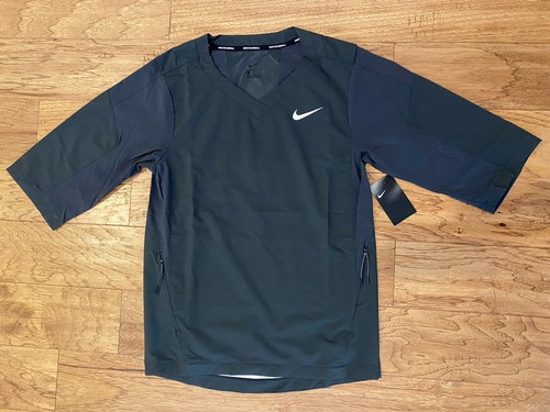 ๐ Nike Mens 3/4 Sleeve Baseball Jacket SMALL Classic Swoosh Logo On Right Side - Picture 3 of 12