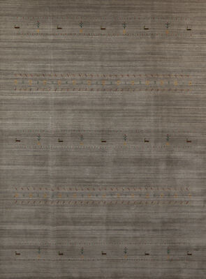 Artisan-crafted Grey Gabbeh Rug Wool Handmade Bedroom Carpet 8x10 ft.