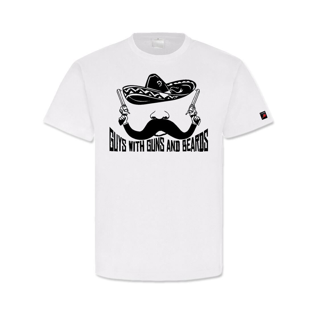 ALTRA Ragazzi con pistole e barba Sombrero Mexico Messico Barba Schnäuzer Maglietta #15825