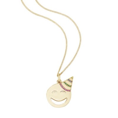 SO COSI necklace pendant smiley party with chain silver 45cm-55cm sk-009
