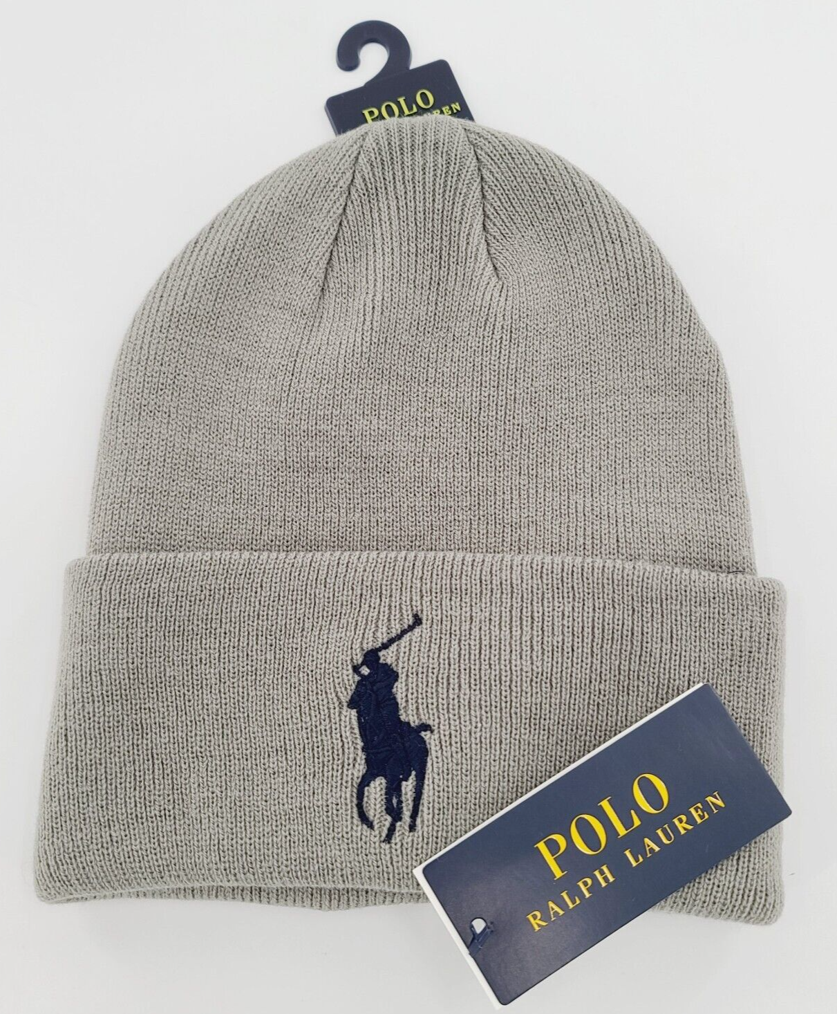 PONY Cappello a polsino Polo Ralph Lauren da uomo leggero oliva grande blu navy inverno NUOVO