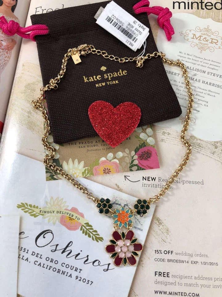 Collar Kate Spade 20" New York Chapado en Oro 14k Multicolor NUEVO $128 Foto 3 de 4