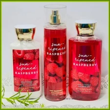 Bath & Body Works SUN-RIPENED RASPBERRY 3 Pc GIFT SET Frg.Mist~Lotion~Shower Gel