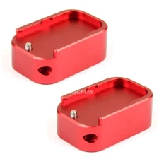2 Pack RED Weighted Magazine Base Plate Compatible with Glock 9mm/.40