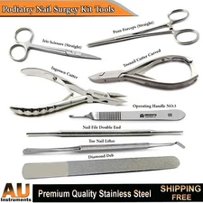 Podiatory Nails Surgery Kit Iris Scissors Side Cutter Chiropody Nail Lifter CE