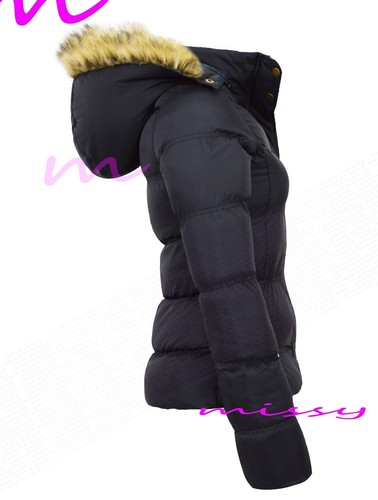 NEW WOMENS LADIES QUILTED WINTER COAT PUFFER FUR COLLAR HOODED JACKET PARKA SIZE - 第 5/16 張圖片