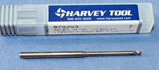 New Harvey Tool Carbide End Mill 0.093" Dia. x .140" LOC Reach 1-1/8 3 Flute