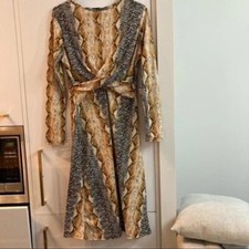 mixed animal print front knot skater dress in UK size 12/ US size 8.