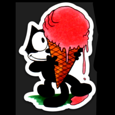 FELIX The Cat ICE CREAM STICKERS print Classic ART comic cartoon CUTE food pet