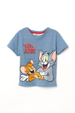 Image of KIDS TOM AND JERRY BLUE COTTON T-SHIRT ( SIZE 6-8 YEARS )