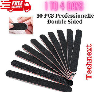 10 PCS Professionelle Double Sided 100/180 Grit Nail Files,Nail Buffering Files