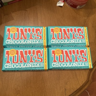 Tony`S Chocolonely Milk Choco Caramel Pretzels Sea Salt Bar 6.35 Oz Pack Of 4