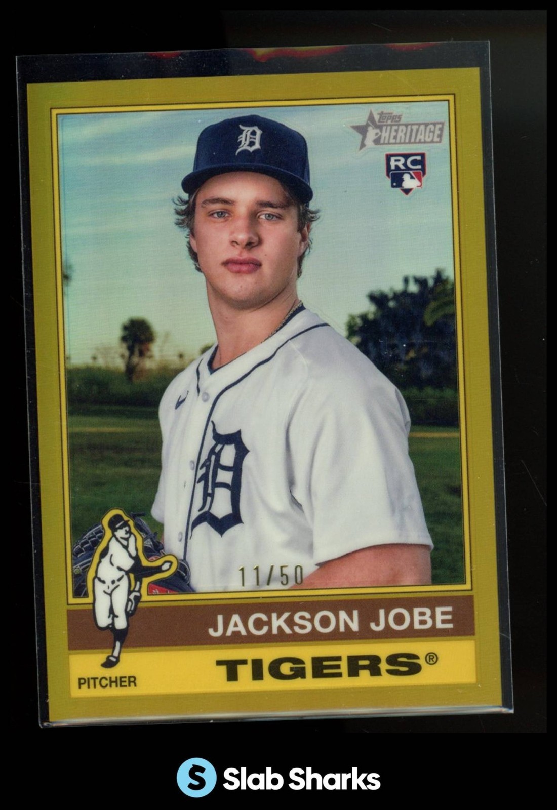2025 TOPPS HERITAGE #389 JACKSON JOBE CHROME GOLD REFRACTOR RC ROOKIE /50