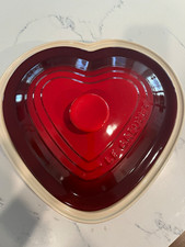 Le Creuset Heart Casserole Dish w/ Lid, Red/Beige 0.9 qt 2-Piece Set