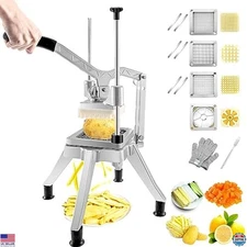 VEVOR Commercial Vegetable Chopper - 4 Blades Stainless Steel Fry Cutter & Dicer