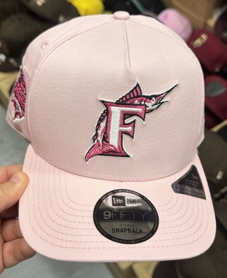 New Era Florida Marlins 9Fifty AF SnapBack Hat Light Pink Hot Pink Logo