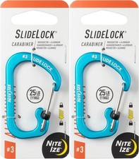 Nite Ize SlideLock Aluminum Carabiner 3 - Blue 2-Pack 