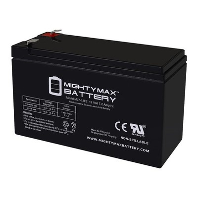Mighty Max Battery ML7-12F2 - 12V 7AH, F2 Terminal, Rechargeable SLA AGM Battery