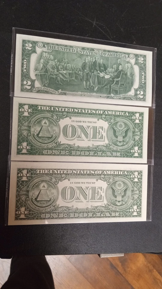 3-😎 🎶 2-$1 And1-$2/63-B Barr/95'FR/76'$2STAR/All Signed By Pepsi Bill Stoddard - Image 2 of 4