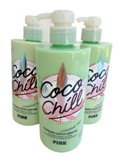 Victoria's Secret COCO CHILL Body Lotion 14 oz Discontinued Coconut 3 Pack Set