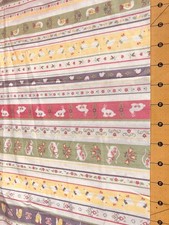 Vintage Striped  Animals 19  X 38  Estate Fab...