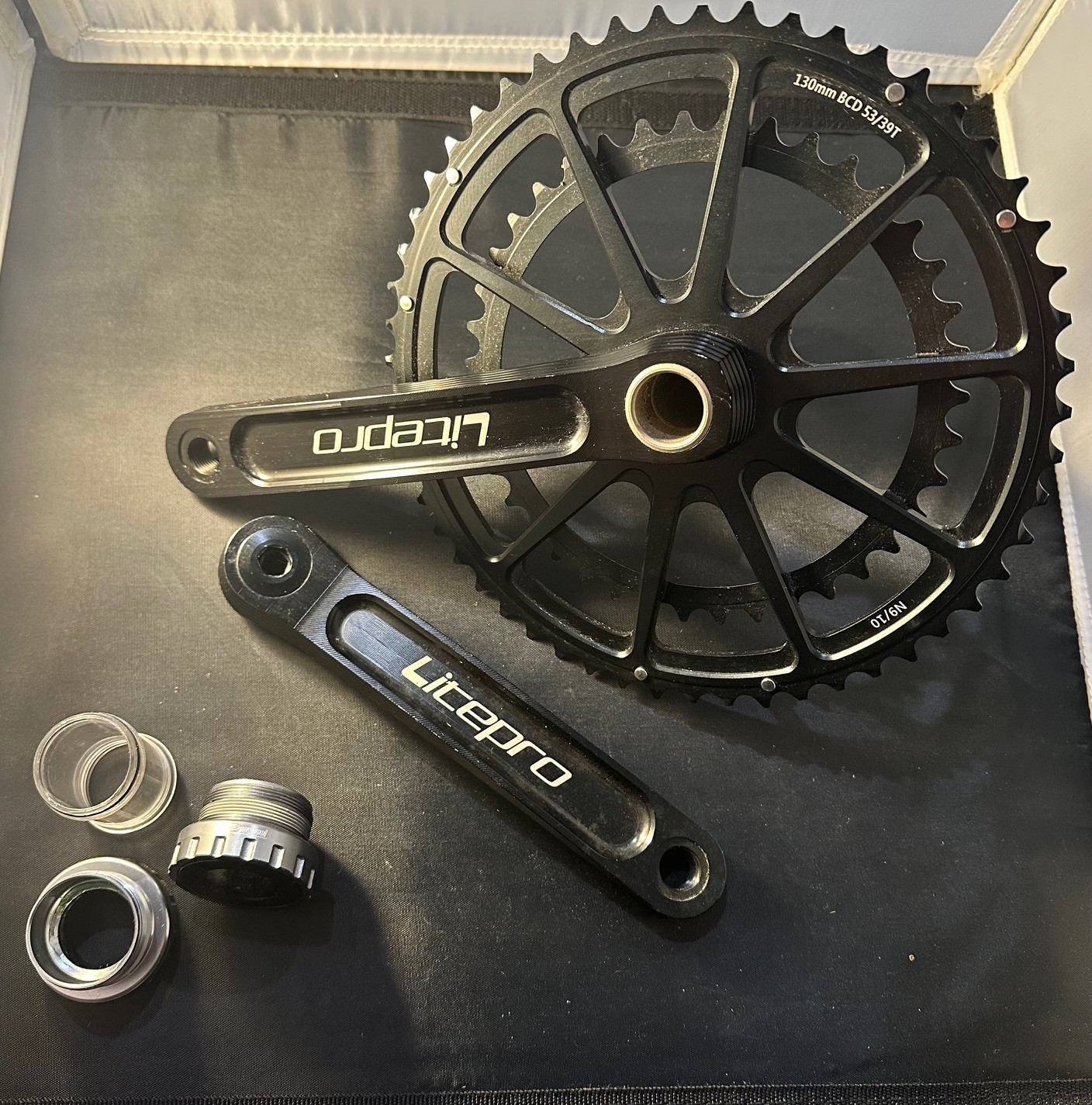 Litepro Crankset, Isis Bottom bracket, 170 mm, 53/39 teeth ultralight