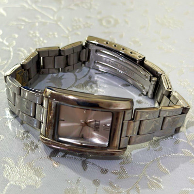 IBM Women's Rectangle Analog Quartz Watch, Stainless Bracelet, Silver Dial
