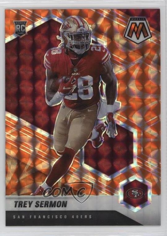 2021 Panini Mosaic Rookies Reactive Orange Mosaic Prizm Trey Sermon #324 0zt5