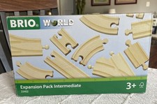 BRIO World Expansion Pack Intermediate Wooden Train Track Set 33402, Age 3