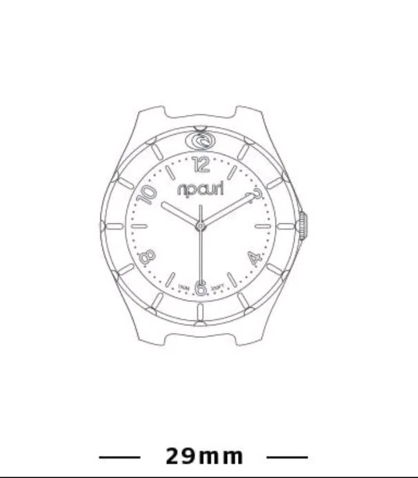 Rip Curl Womens Girls ARUBA PU Waterproof SURF WATCH - A2150G Pink/Coral Band - image 4 of 4