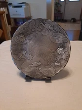 American Forging Nature Frogs In The Pond Aluminum Candle Plate 5.5" Across 