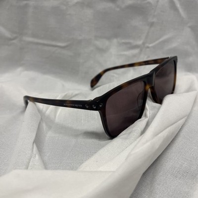 NEW Alexander McQueen AM 0129S 002 Tortoiseshell Rectangle Full Rim Men Sunglass